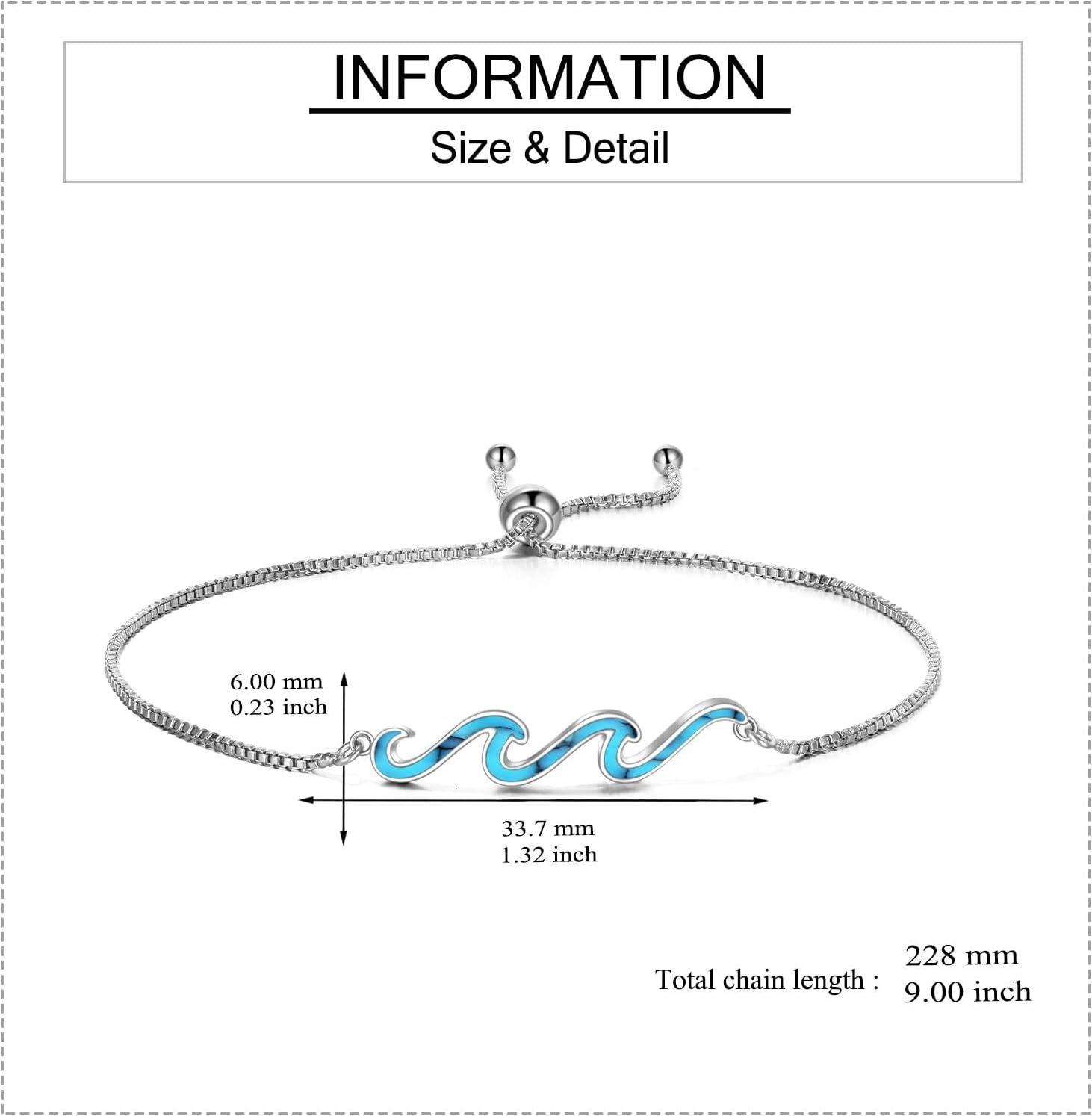 YFN Wave Bracelet 925 Sterling Silver Wave Bracelet Ocean Jewelry Beach Gifts For Women Gifts - Image 4