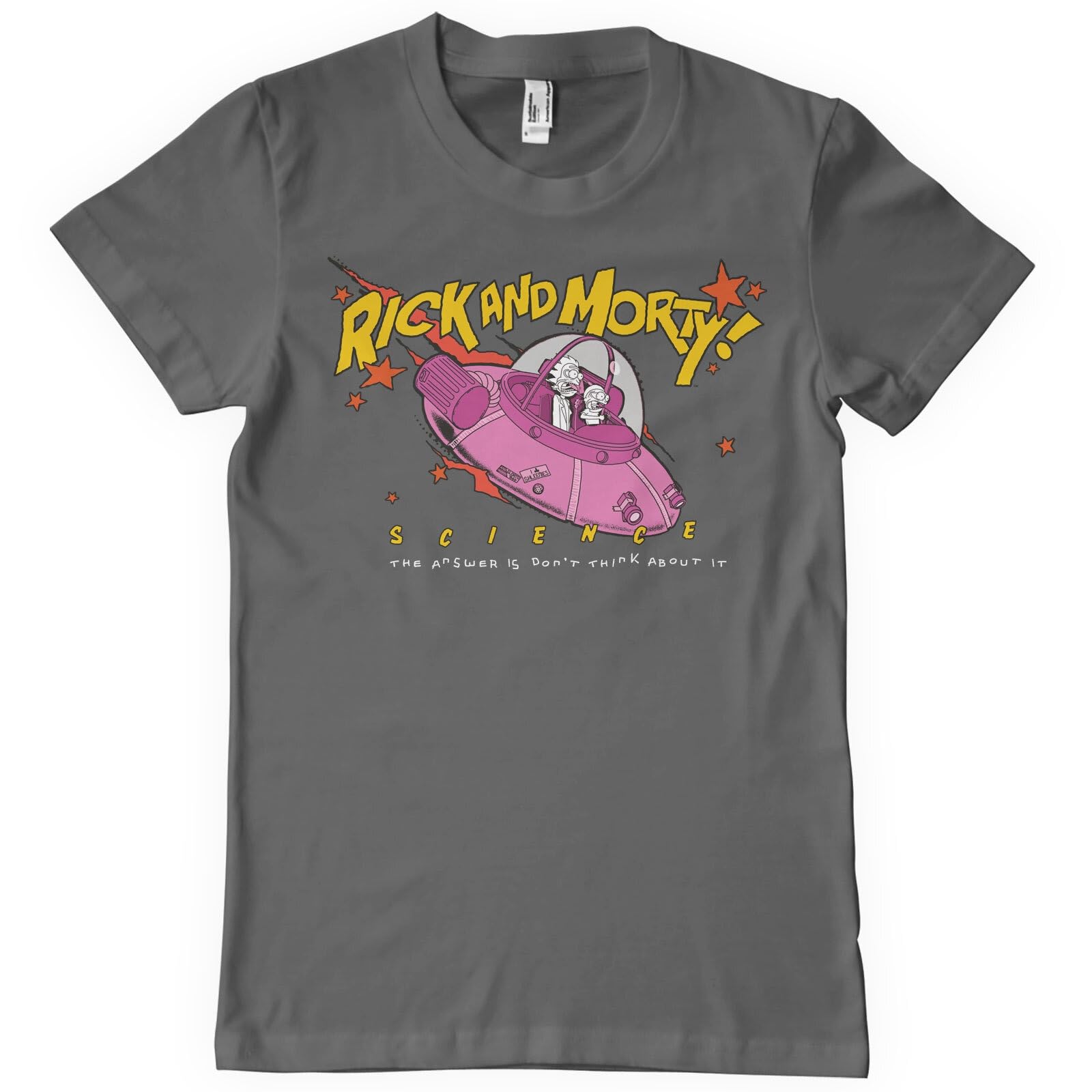 Rick And Morty Men's Dark Grey Officially Licensed Science T-Shirt (Dark Grey), Large