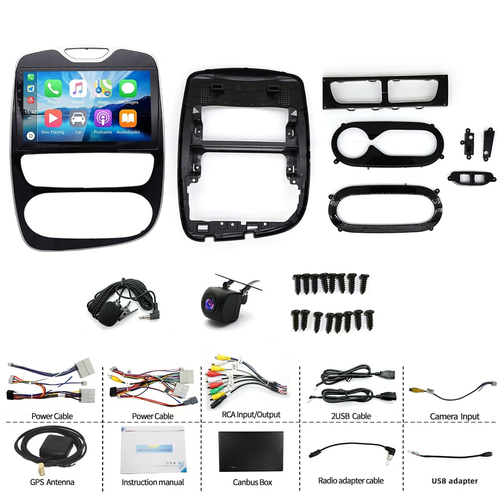 Autoradio 4+64G per Renault Clio 2013, 2016 con CarPlay e Android Auto
