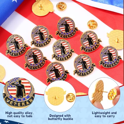 Image of Yinkin 30 /120 Pcs Memorial Day Gifts Military Badge Brooch Pins Bulk Thank You Veterans Party Favor for Memorial Day