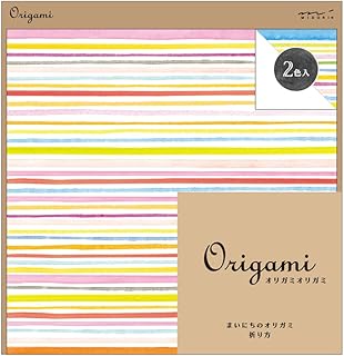 ミドリ オリガミ 水彩 ボーダー柄 34436006