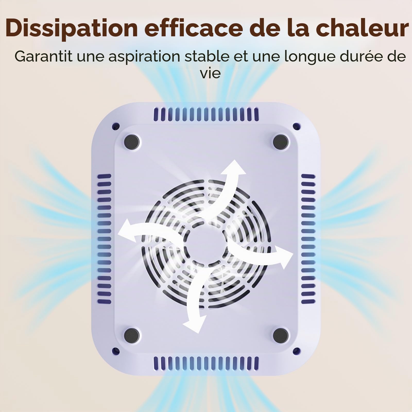 Aspirateur à Poussière pour Ongles Professionnel avec Aspiration Puissante 360°, 45 Niveaux de Vitesse & Filtre Réutilisable, 160CFM 4300RPM Extracteur de Poussière Silencieux