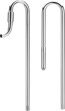 Aqua Worx Flux Stainless Steel Lily Pipes - Inflow & Outflow Water Pipe - Aquarium Water Tubing for Planted Aquarium, Lily Pipe Set for Rimless Tank - Aquarium Supplies - Standard 12/16MM 1/2 in