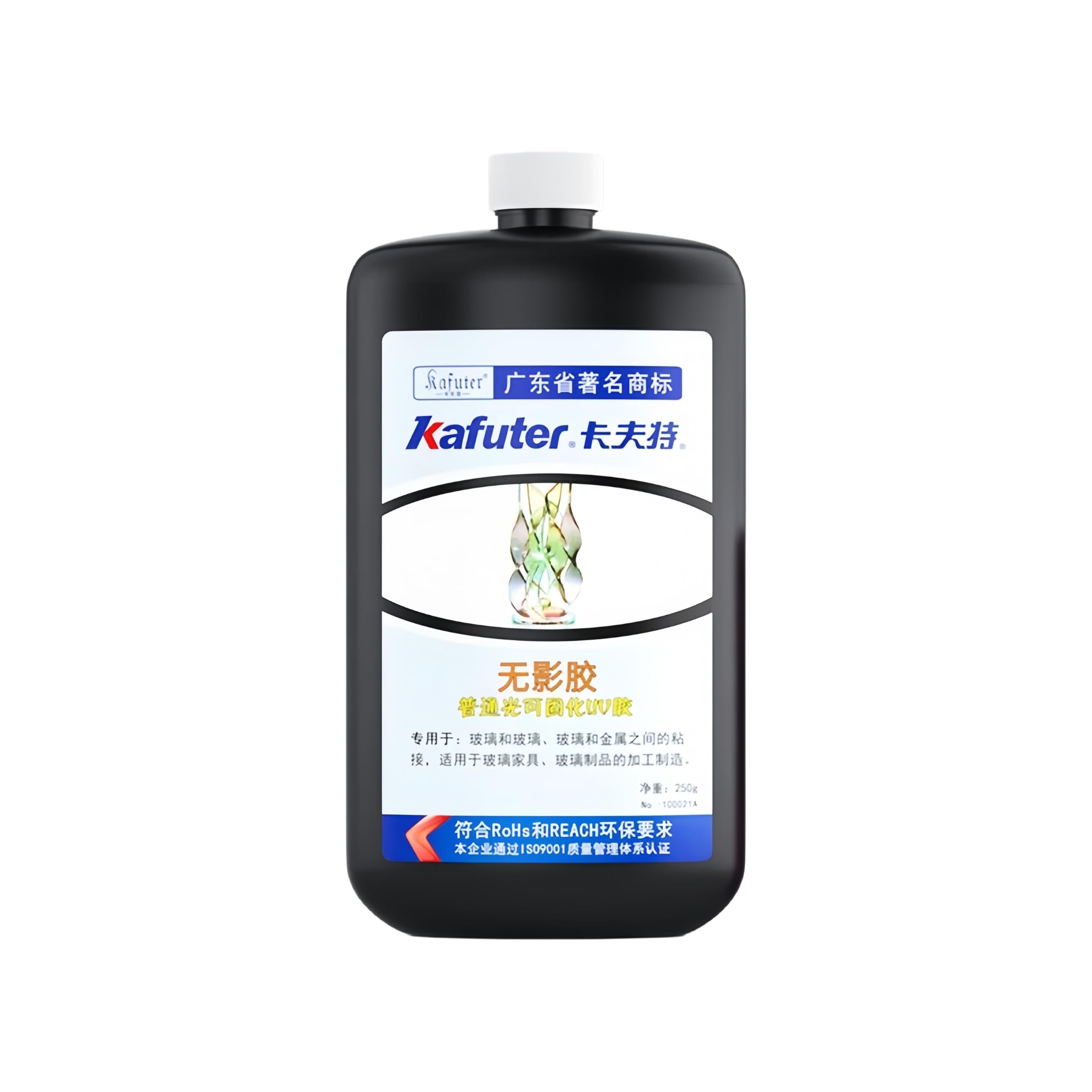 VIDOO Kafuter Adhesivo Profesional Curado UV para Unión Adornos Vidrio, Fijador Impermeable para Unión Vidrio y Piedra, Mástica Estructural Invisible Montaje Mesas Centro Vidrio, 250g