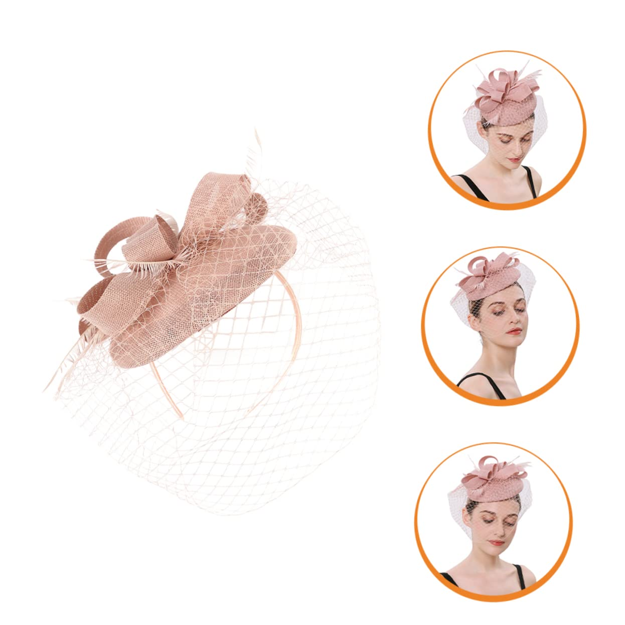 Beavorty 3pezzi Fascinator Rete per Donne Cappello Elegante da Festa per Tea Party e Cocktail Accessorio Femminile Versatile con Fascia e Clip per