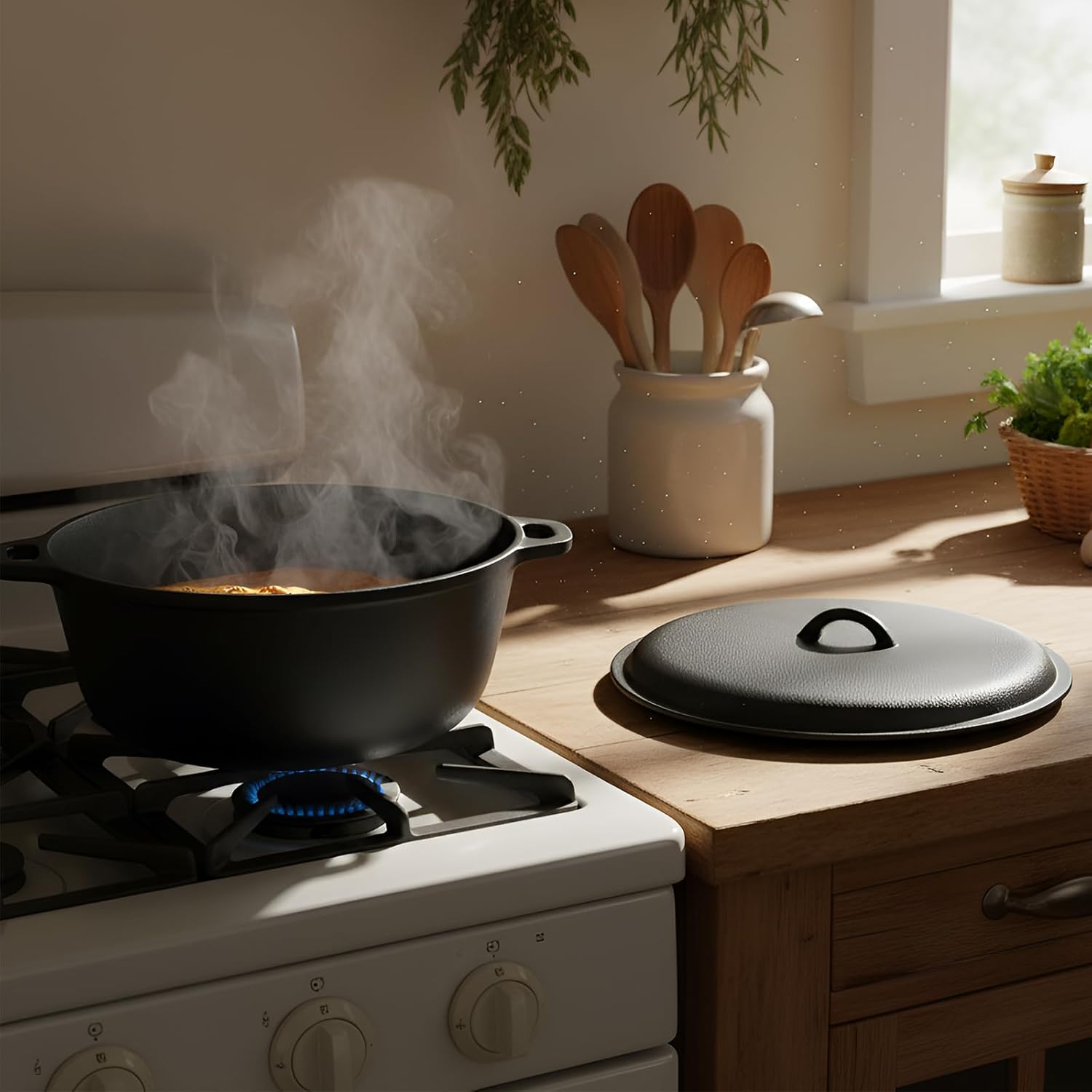 Blulu 2 Pcs Cast Iron Lid 12 Inch Pre-seasoned Cast Iron Skillet Lid with Handle Fits Most 12 Inch Skillets, Frying Pans, Grill Pan, Braiser, Griddle, Indoor/outdoor, Oven, Fire, BBQ Safe