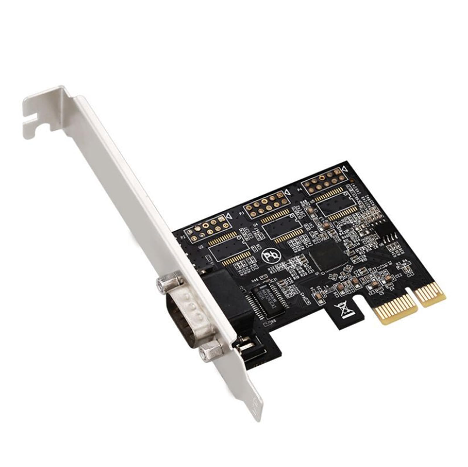 BIBABLYKE High-Speed PCIe to RS232 Adapter Card Quality 9Pin Expansion Card for Desktop Computers Wide System Compatibility PCB-