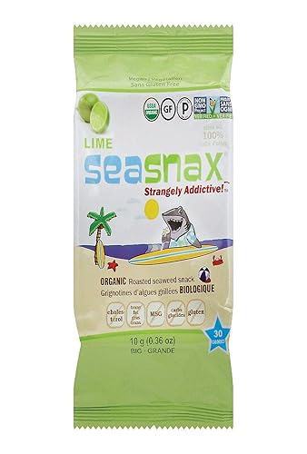 SEASNAX Seasnax Organic Seasnax - Limón de algas sazonadas, 0.36 onzas