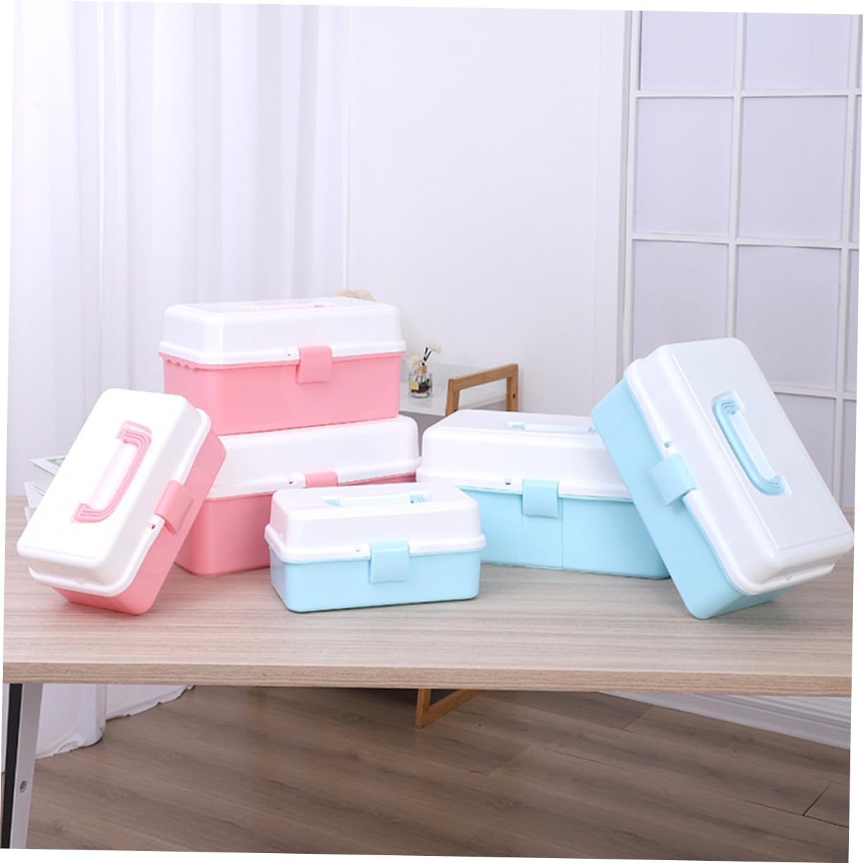 TOYANDONA Caja de Almacenamiento Portátil para Organizar Accesorios y Esmaltes Diseño Multicapa y Material Pp Resistente para Herramientas de Arte y Papelería