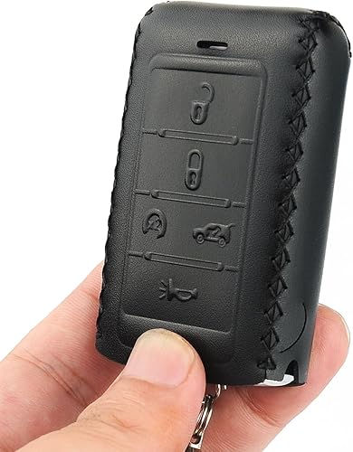 Cadtealir Funda para llavero de cuero italiano genuino compatible con llavero Jeep Grand Cherokee Wagoneer