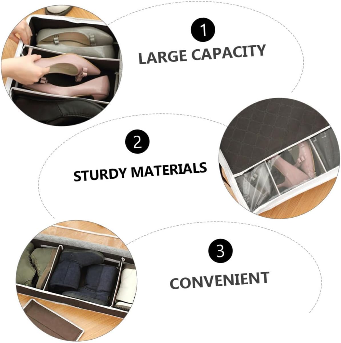 Garneck Compact Foldable Non Woven Shoes Storage Box with Visible Window Portable Shoe Organizer for Home Closet Lightweight and Space Saving