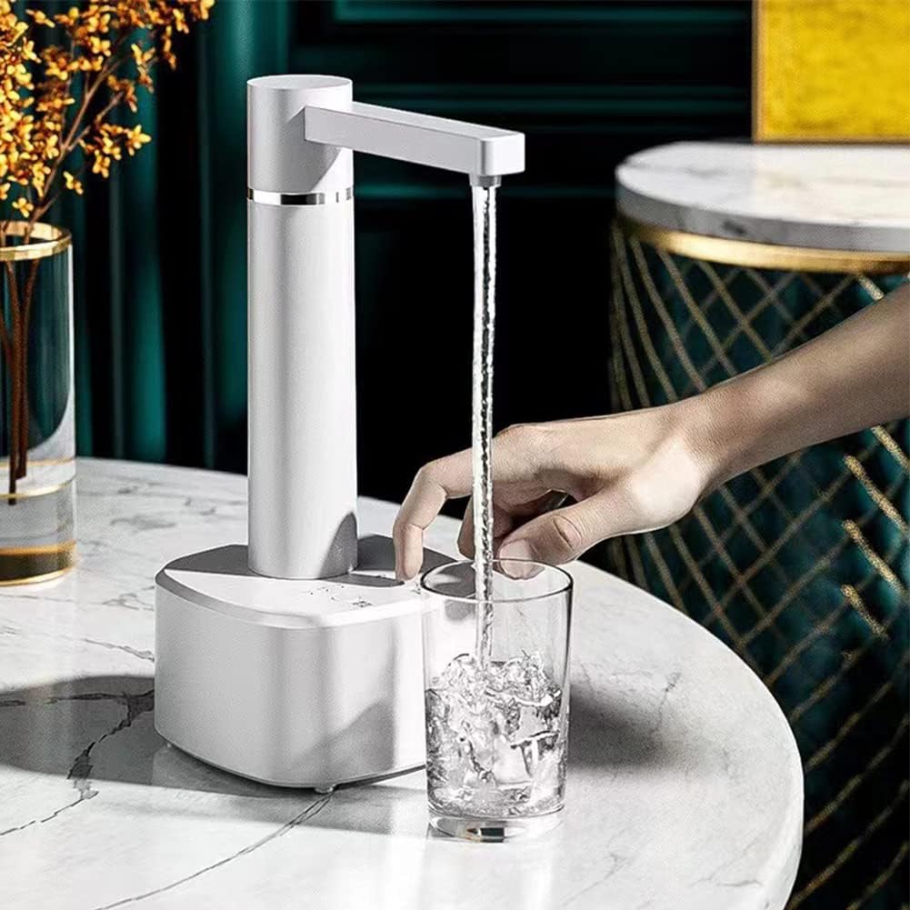 TTSAM Smart Water Dispenser,220V 4W Table Dispenser,Electric Dispenser Desktop 1200mAh Auto USB Charging Quantitative for Office Camping, 3 Gear - White, 15*6.6cm
