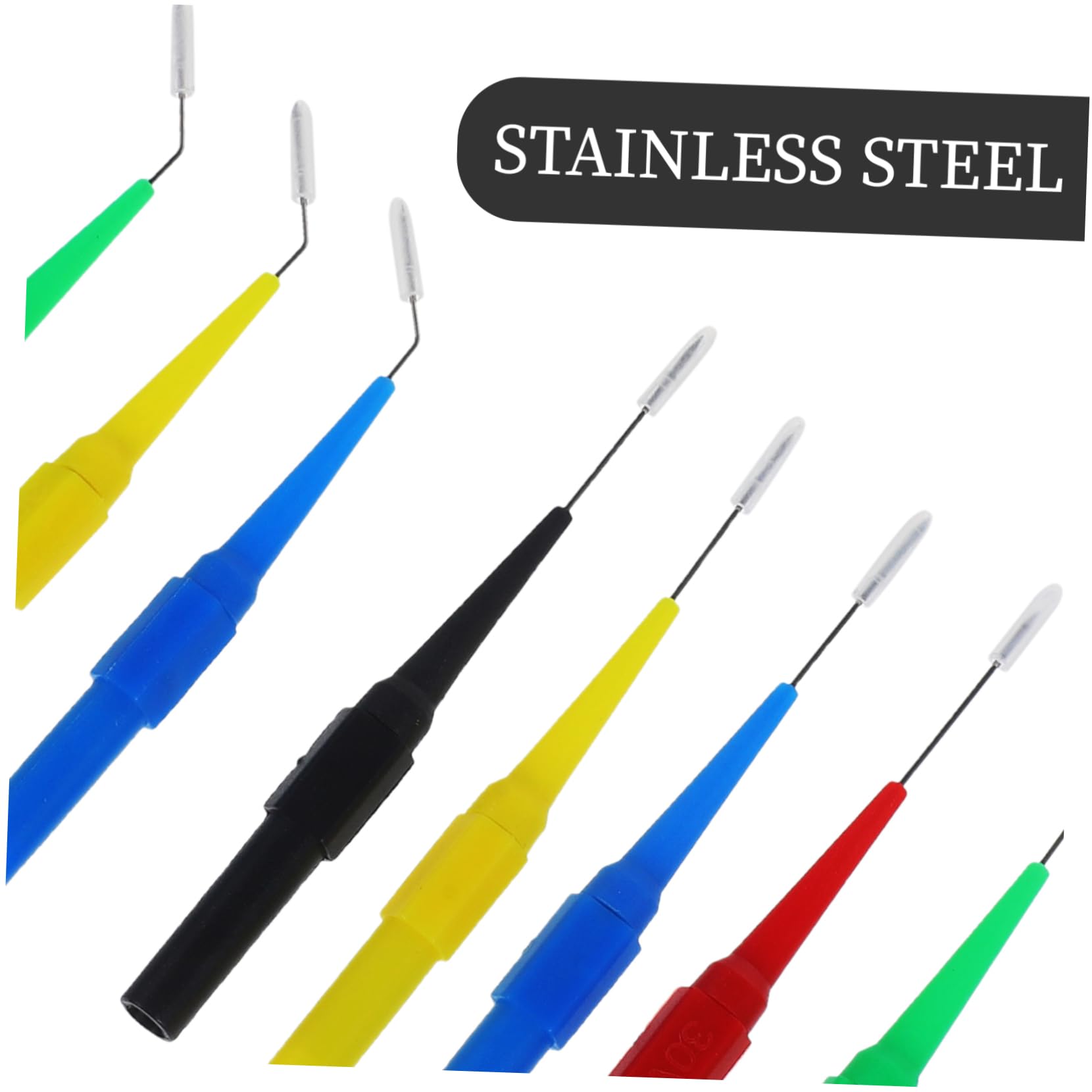 Alipis 5 Set Puntali Tester Multimetro Probes Test Automotive Rame E Inossidabile Per Misurazioni Elettriche E Applicazioni Auto 15 Pezzi*5