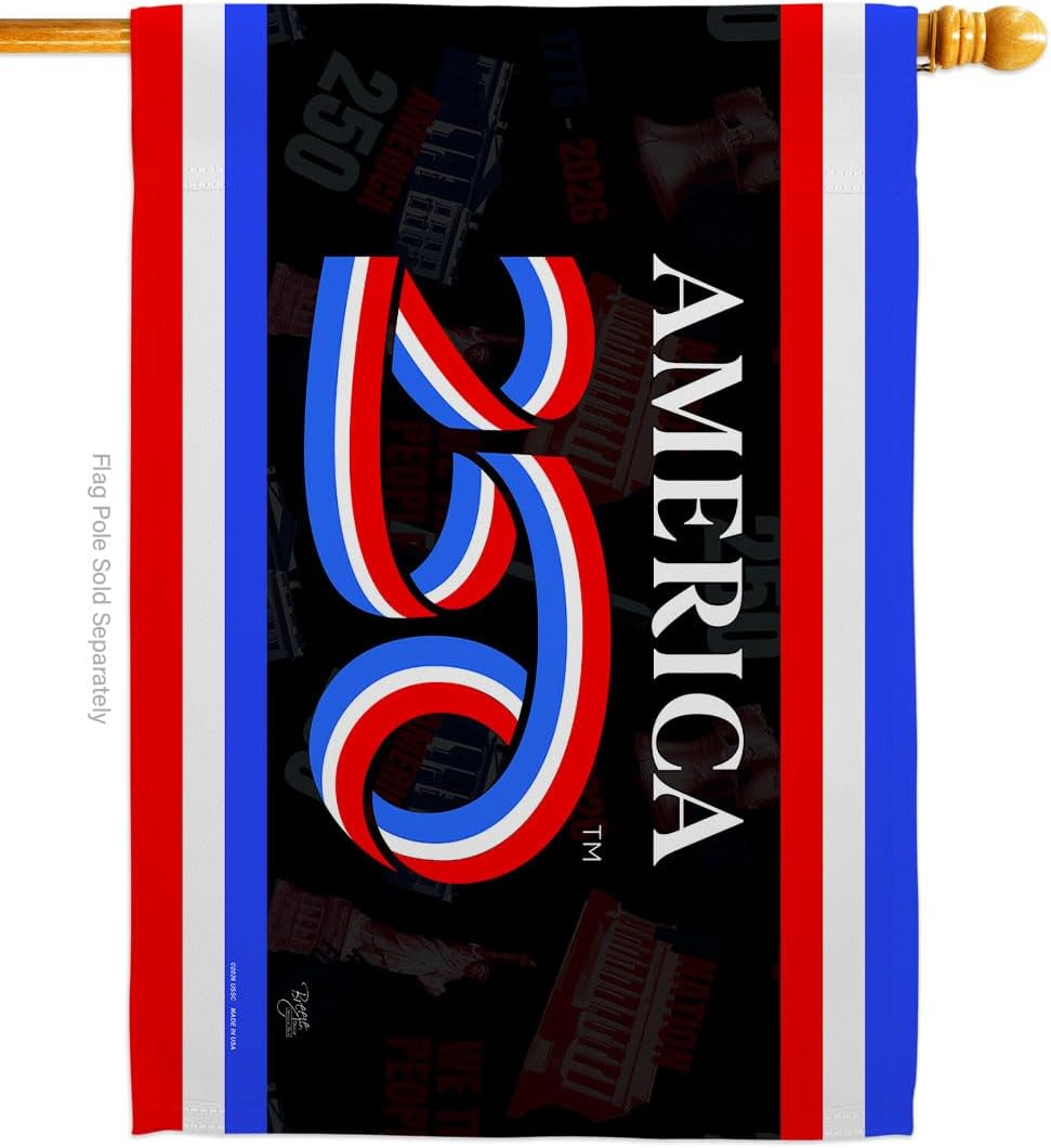 America 250 Flag Anniversary Independence Day Wall Tapestry House Banner Official Licensed Merchandise Canvas Prints Yard Sign Textile Woven Fabric Poster USA 250th Anniversary Decoration Gift