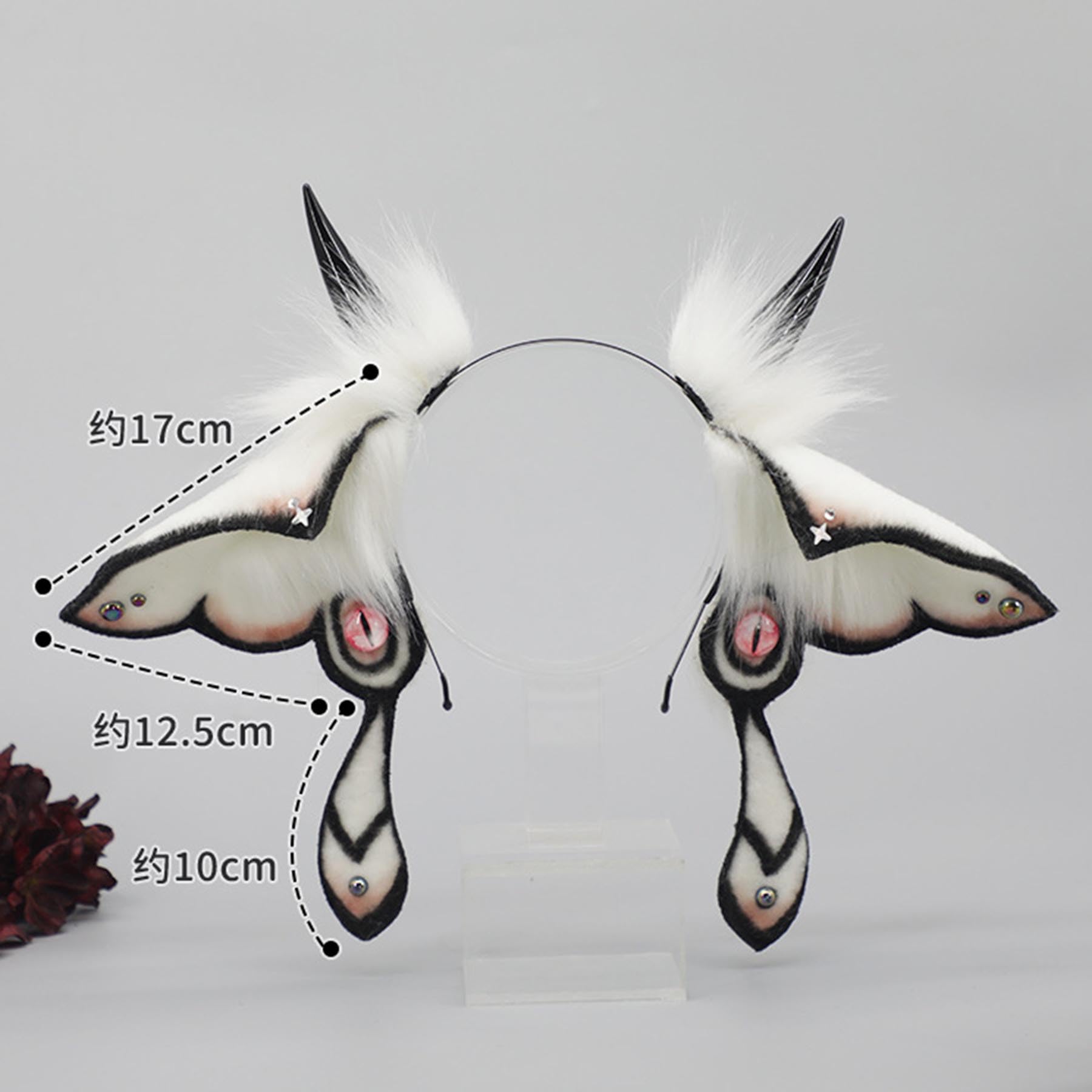 Diadema con alas grandes y esponjosas, diadema con orejas de animales para fiestas de cosplay, accesorios para disfraces de Halloween, para Navidad, Pascua, carnavales, bailes