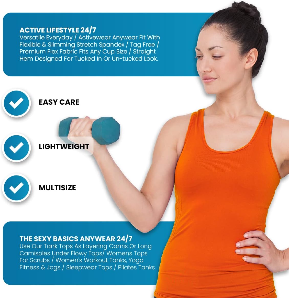 Studio 3 12 Pieces Pack Women's Ribbed 100% Cotton Slim Tank Tops-Assorted Color - Image 5