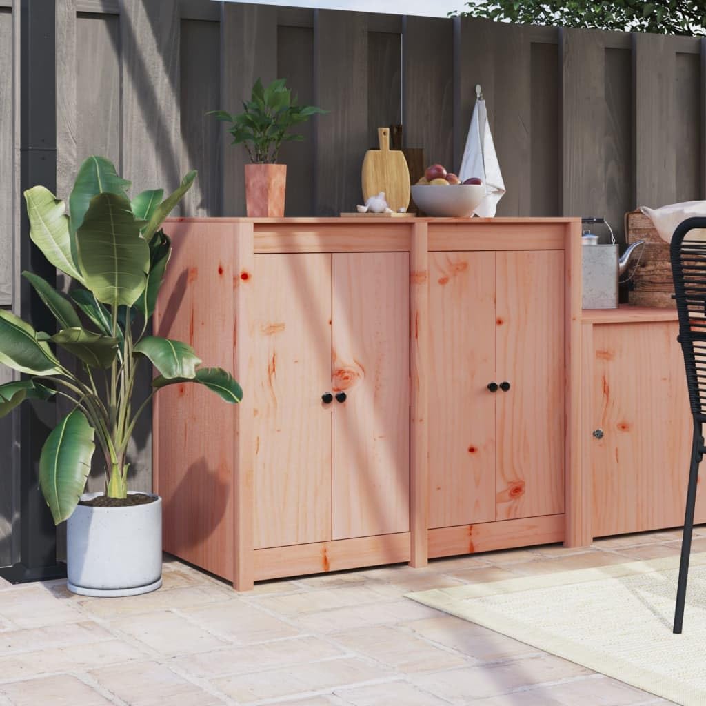 vidaXL Puertas Cocina Exterior MEPPEL 2 uds, Puertas para Armario Mueble, Puertas de Repuesto, Decoraciones para Cocina de Jardín, Madera Maciza de Douglas