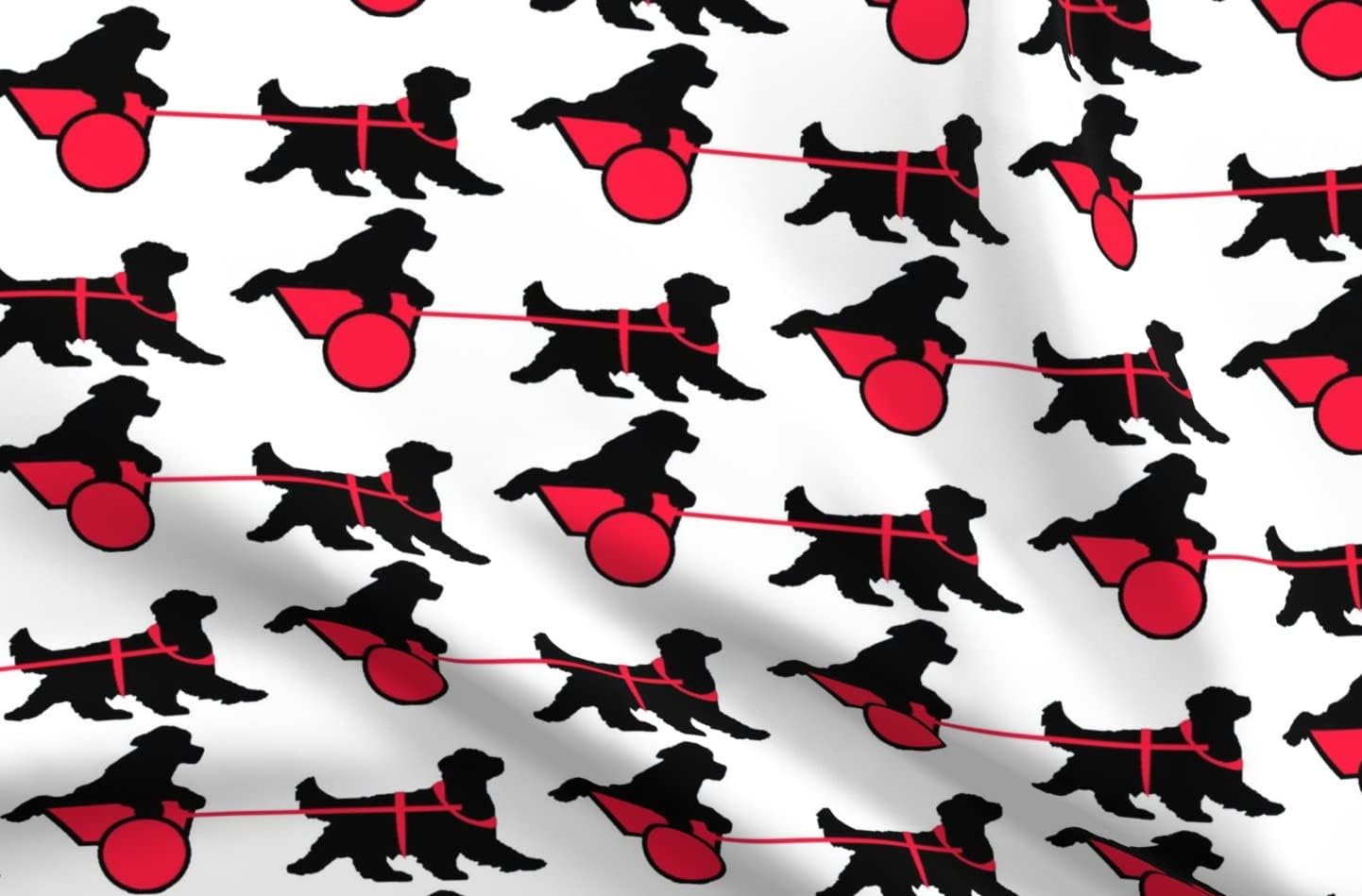 Spoonflower Fabric - Newfoundland Dogs Animals Whimsical Printed on Organic Cotton Sateen Fabric by The Yard - Sewing Quilting Apparel Home Decor