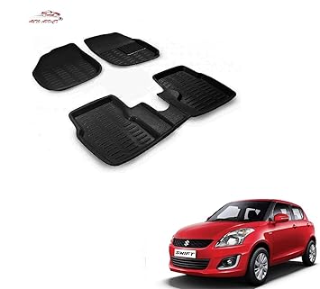 Auto Addict Plastic Car 3D Mats Black for Maruti Suzuki Swift Old Type Passenger Car -1 (2005-2011)