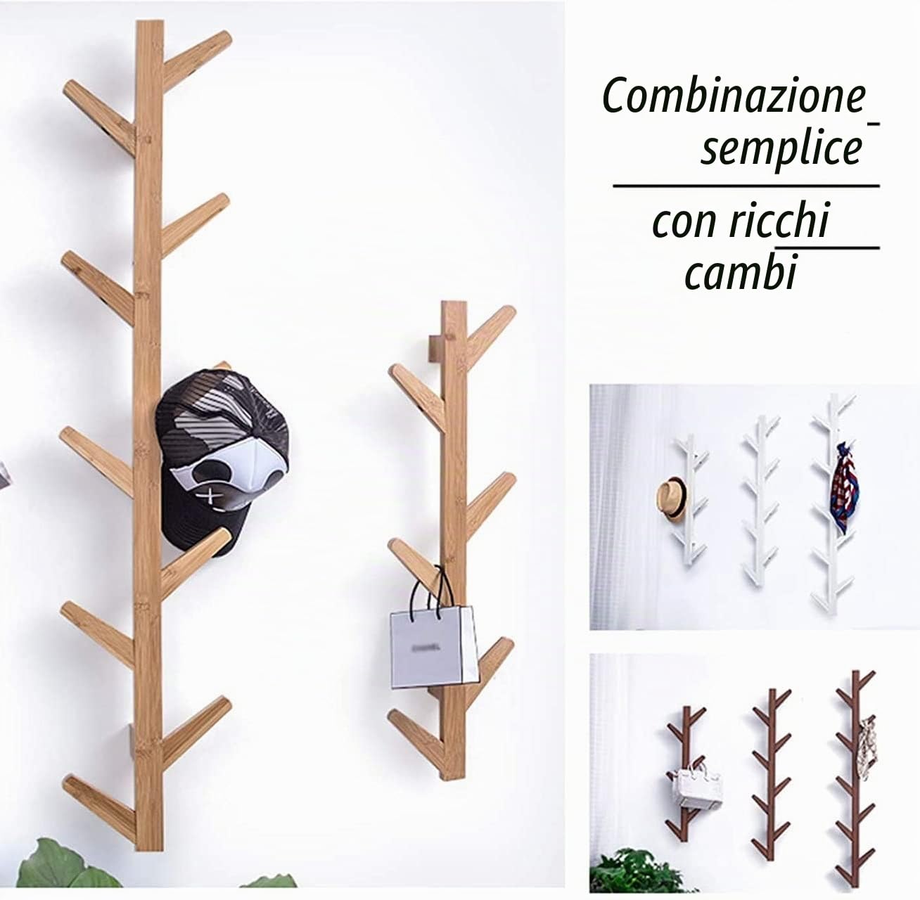 appendiabiti in legno da parete, decorazione per camera da letto soggiorno gancio porta asciugamani