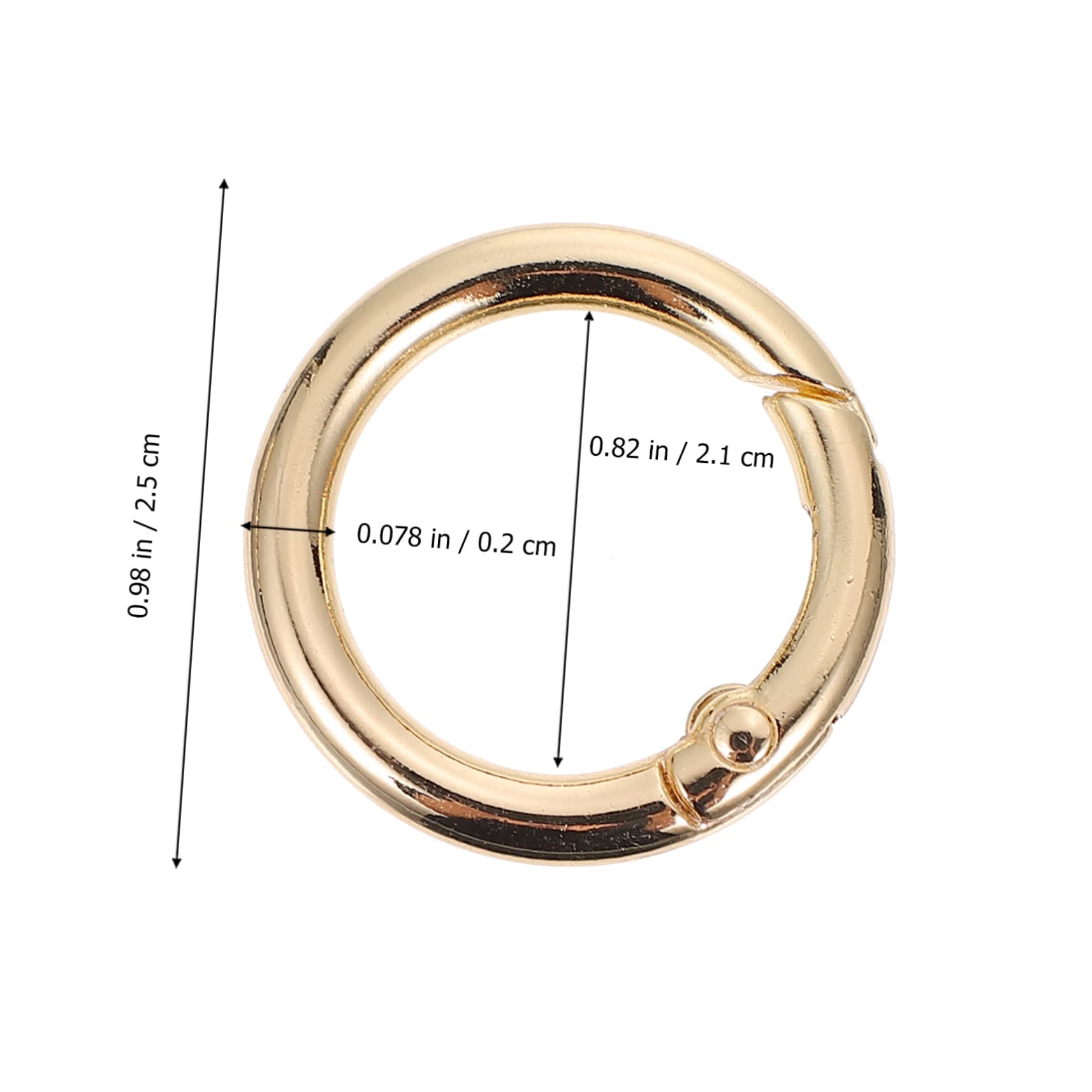 Uonlytech 10 pezzi Moschettoni Rotondi in Metallo con Molla Fibbia Resistente per Accessori Fai da Te Borse e Portachiavi Anello Zincato