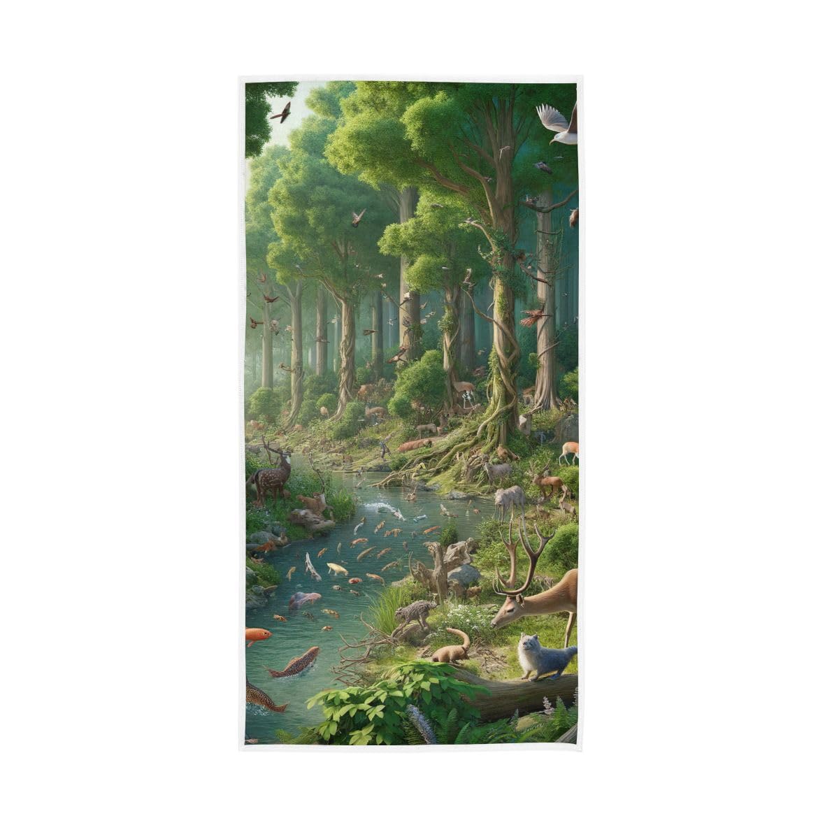 HUYGD Animals in Nature Hand Towels and Washcloths for Bathroom, Hand Towel for Bathroom, Travel, Camp, Hotel, Spa 15 x 30 Inches