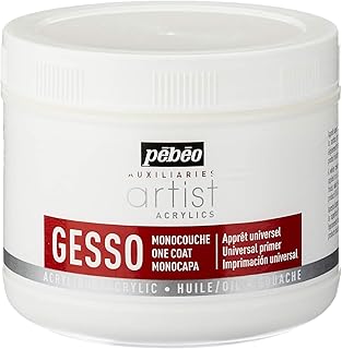 PEBEO Artist Acrylics Auxiliaries One Coat Gesso, 500-Milliliter