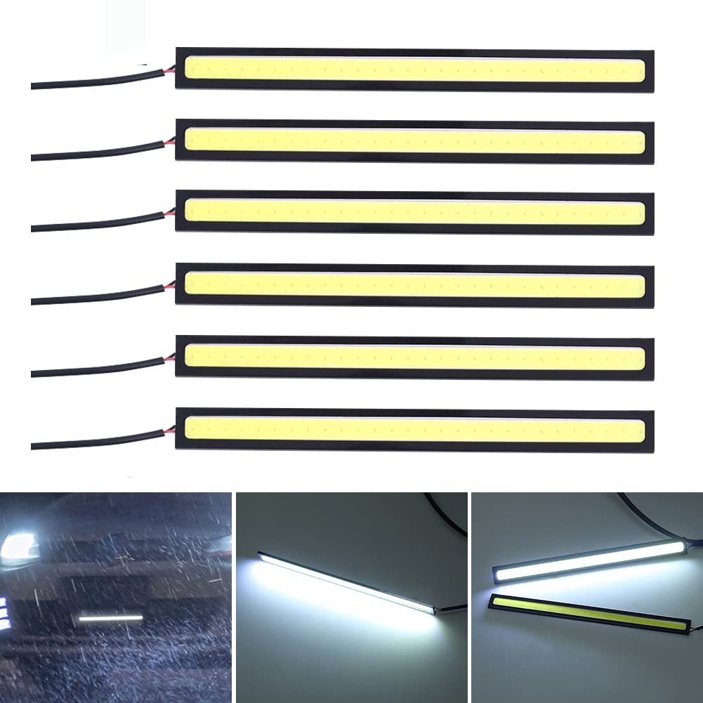 6X 12v pour Les Voitures lumières de Bande,Feux de Jour Lampe Super Lumineux Blanc étanche LED Bande Guide de lumière pour Camping-Car Bateau Voiture
