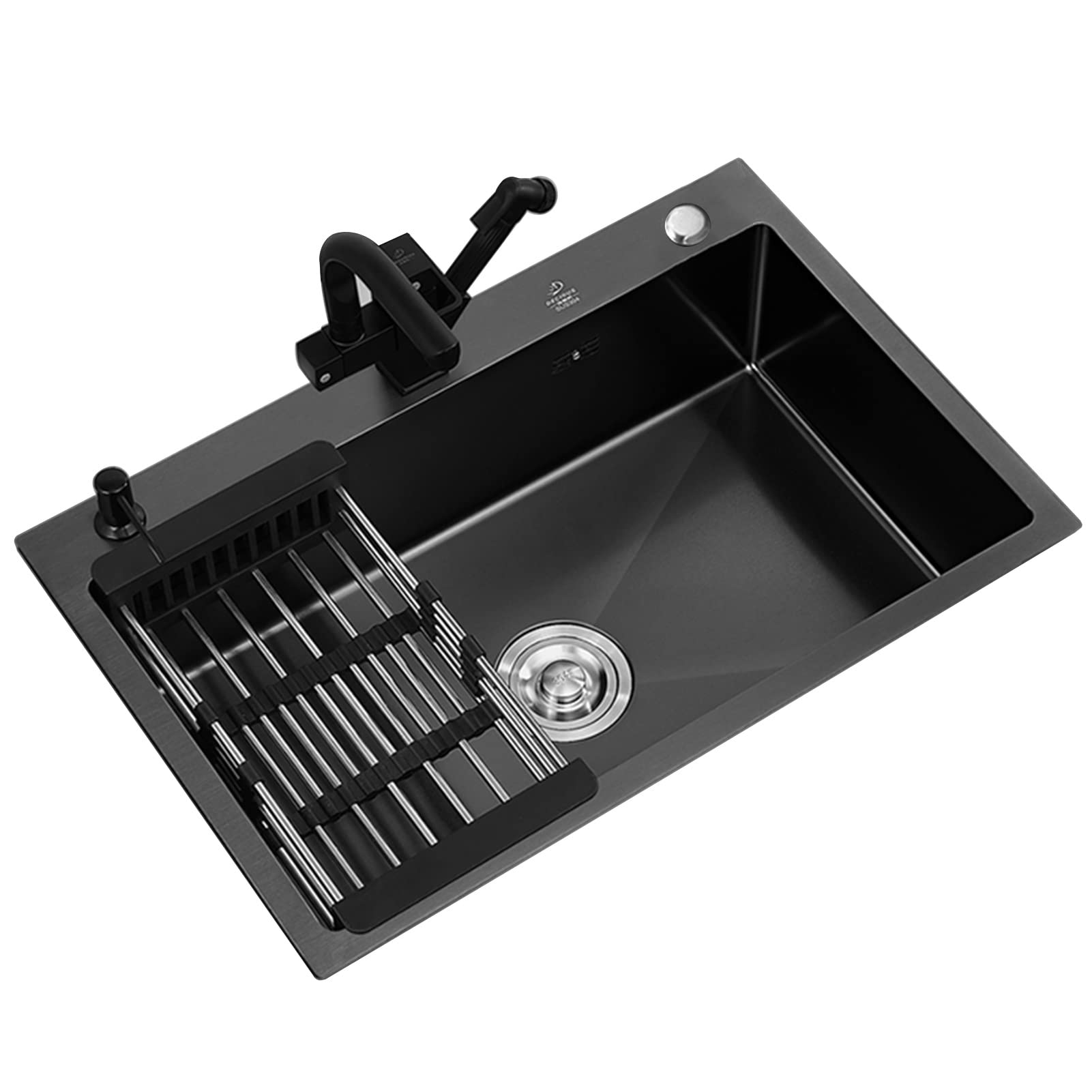Évier de cuisine anti-fuite en inox 304 avec kit de vidage pour petits plans