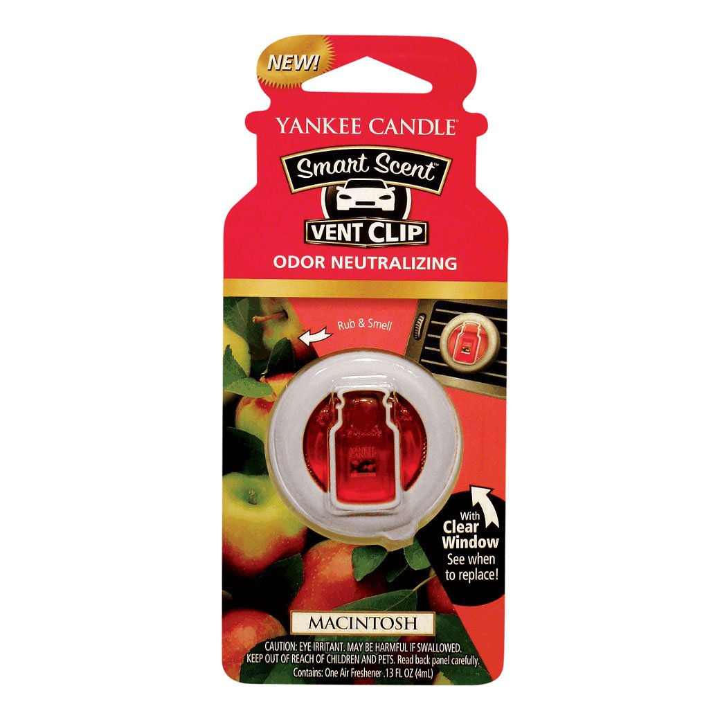 Yankee Candle Car Freshener Smart-Scent Vent Clips, 4-Pack (Macintosh)