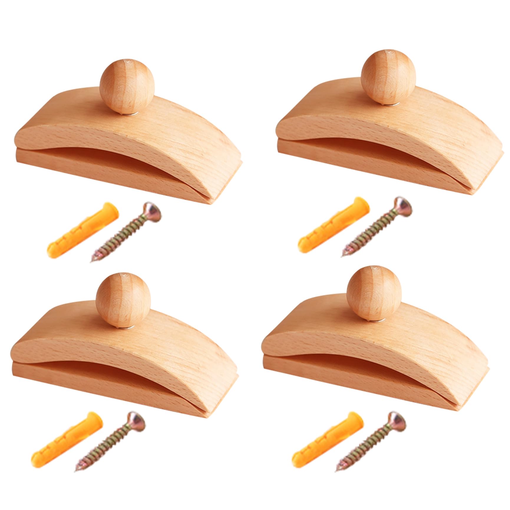 Lot De 6 Cintres Muraux En Bois Pour Tapisseries, Courtepointes Ou Tapis – Extra Larges Et Solides – Installation Facile