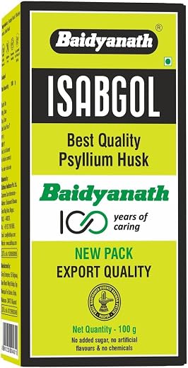 Baidyanath Isabgol - Psyllium Husk Powder 100gm | Boosts Digestion | Constipation Relief Naturally | Rich Source Of Dietar...