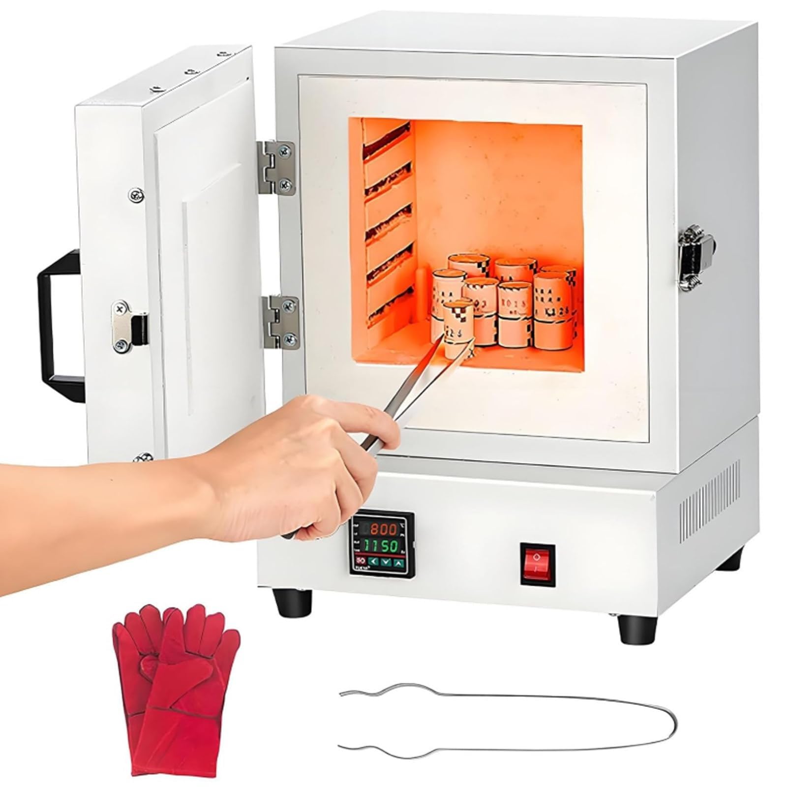 Elektryczny piec do topienia 2000 W, tłumik wysokotemperaturowy do laboratorium, do 1150°C, zamknięta konstrukcja do topienia metalu, wydajne wyposażenie laboratoryjne