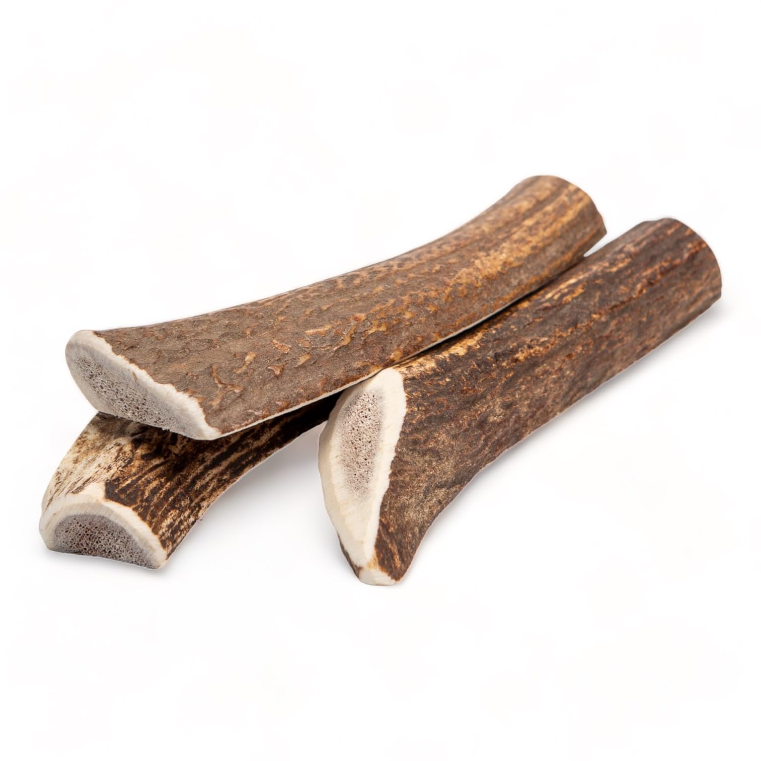 Dilecti Asta de Ciervo para Perros - Asta de Ciervo para Perros Elaborada con Asta de Ciervo Roja Natural y Cuidadosamente Seleccionada, Rica en Proteínas y Minerales. - Dividida M (Paquete de 3)