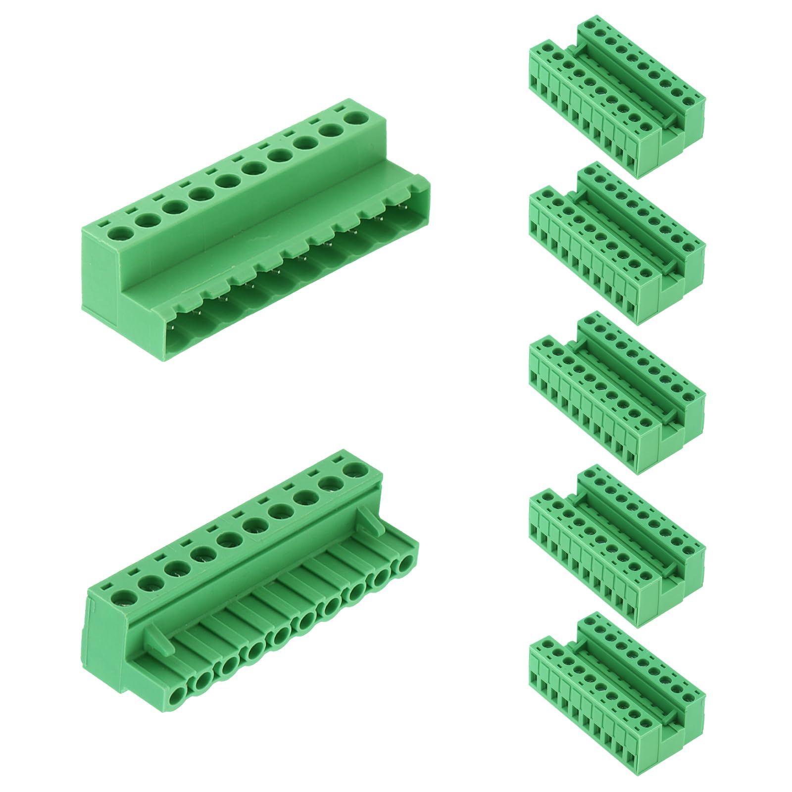 AEDIKO 5 Sets 5.08mm Pitch Screw Terminal Block Connector Kit 10Pin Pluggable Quick Male and Female Connector 300V 20A for 12-24AWG Cable
