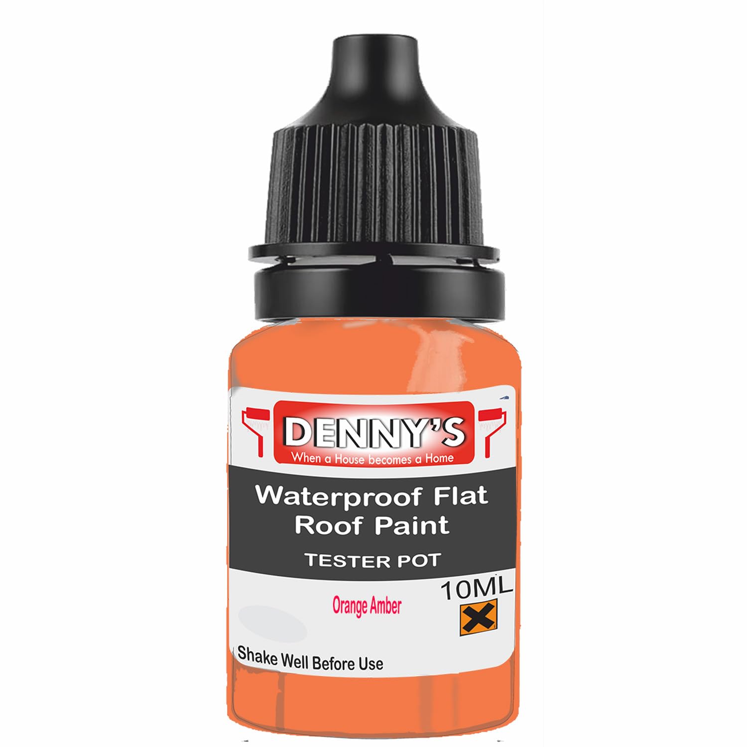 SCOOBYS PAINTS BACK IN THE MIX Chlorinated Rubber Flat Roof Paint – Waterproof Roof Sealer & Leak Repair Coating, Quick Drying, High Adhesion (Orange Amber, 10ML Tester Bottle)