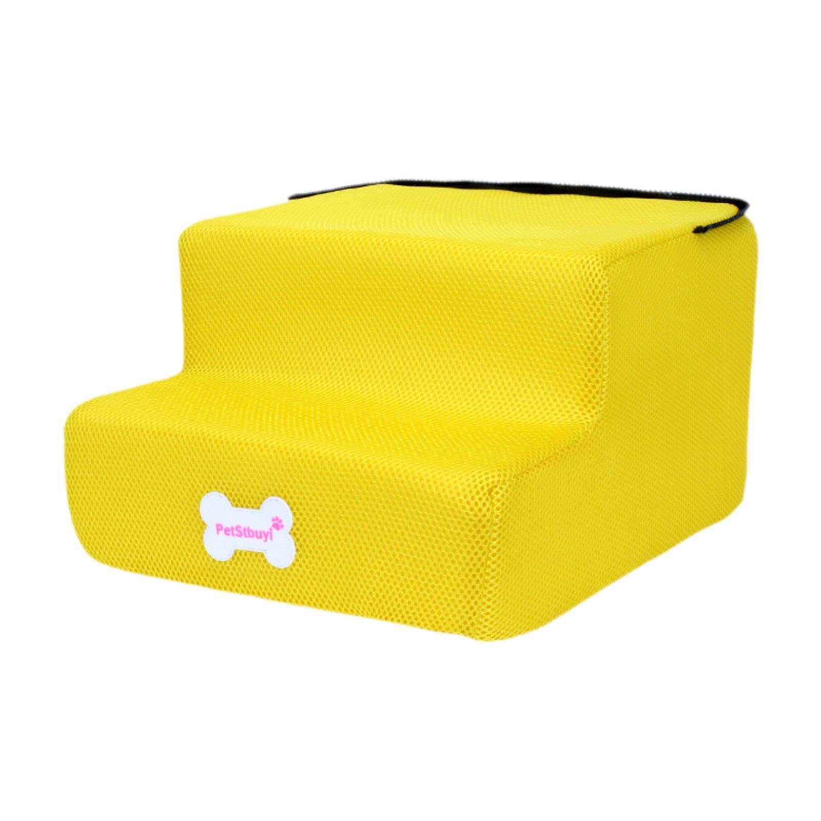 Escalier pour animaux de compagnie jaune à deux niveaux