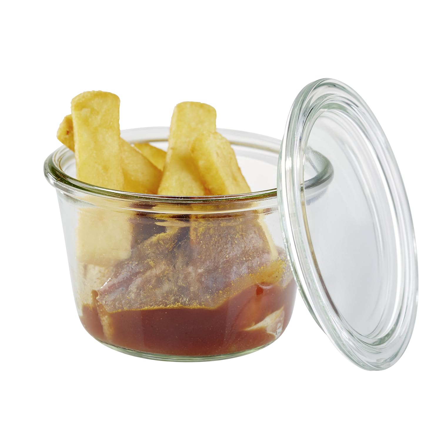 APS 3 x oryginalne słoiki WECK 370 ml z pokrywką, Ø 11 cm, wys.: 7,5 cm, w kształcie nadwyrężenia, słoiki na przetwory, szkło dekoracyjne, do deserów, nadają się do mycia w zmywarce