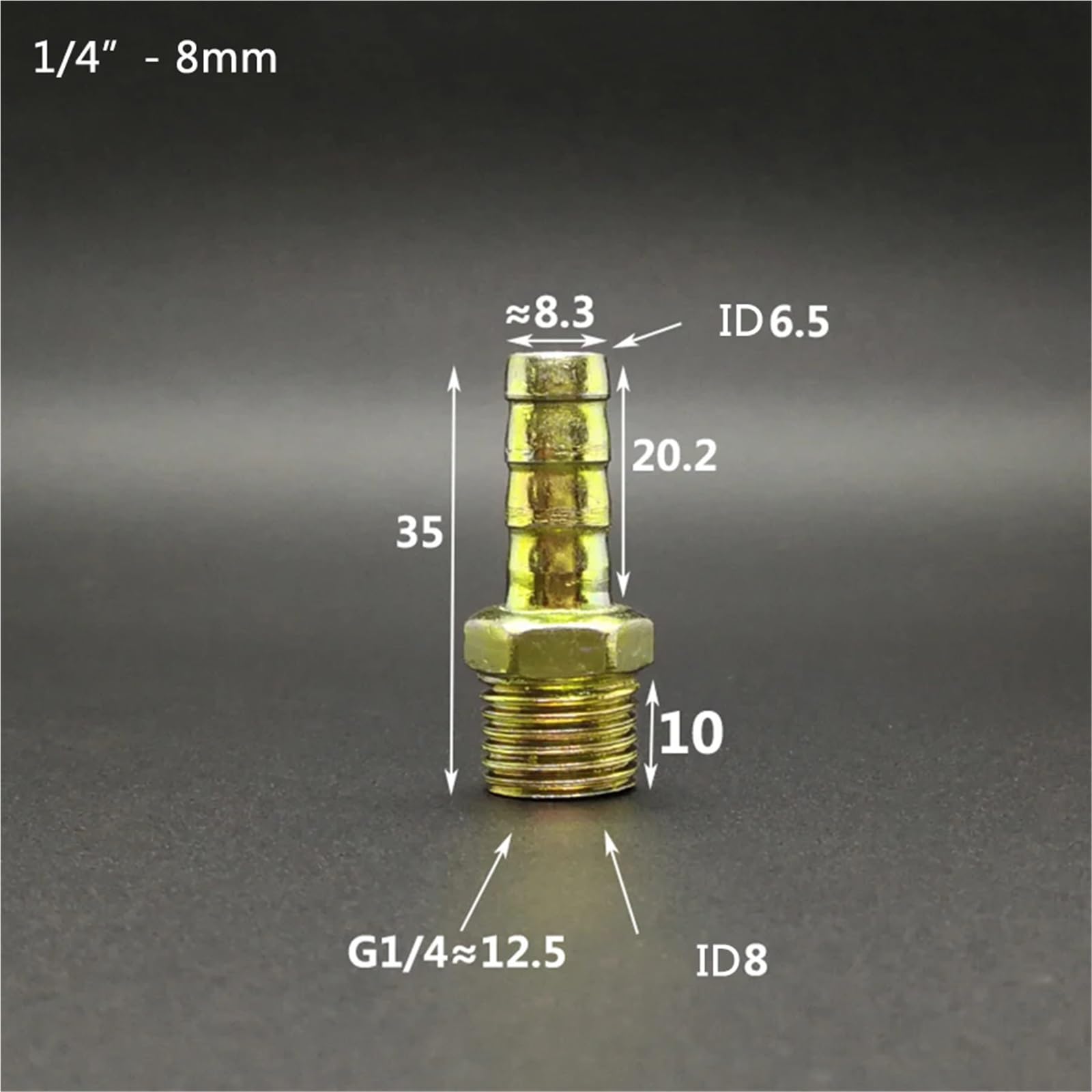 20 stücke Eisen Rohr Fitting 6 8 10mm - 32mm Farbe Beschichtung Schlauch Barb Schwanz 1/8 "1/4 3/8 1/2 3/4 1 BSPT Stecker Joint Koppler Adapter(13mm barb,1/2")