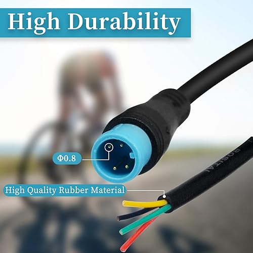 Miniatura 28 de Cable de extensión Ebike 2pin/3pin/4pin/5pin/6pin macho/hembra línea con enchufe impermeable solo conector para bricolaje bicicleta eléctrica