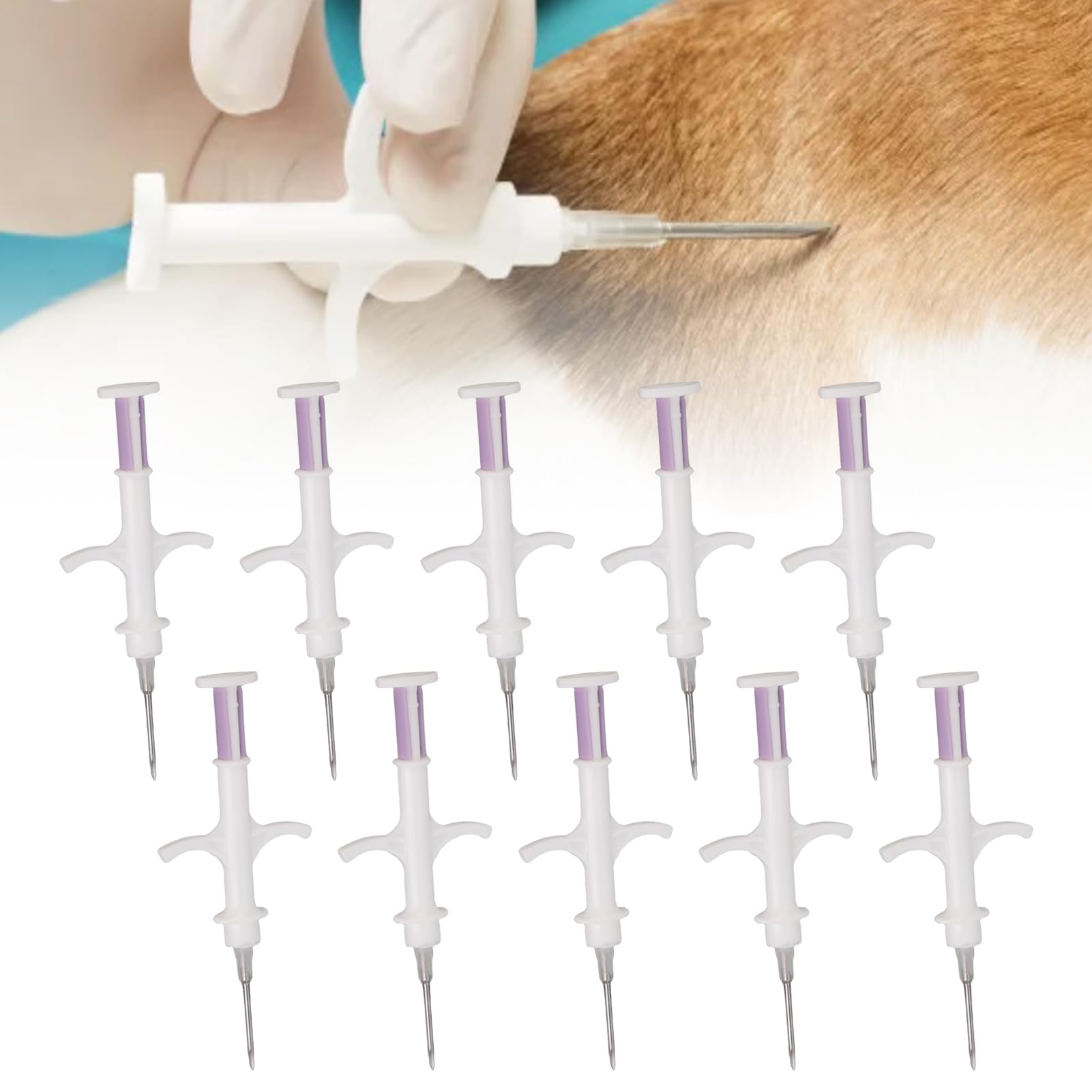 10 Pack Universal PET Microchip, IS011784/5 FDX-B 134,2 kHz 125kHz PET-ID-Tags, 512bit Tiermikrochip für Hunde Katzen Tierfleisch Geflügelfisch (2,12 * 12 mm)