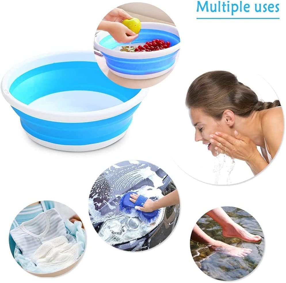 5L Folding Washing Up Bowl, Washbasin, Collapsible Bowl Camping, Round Washing Up Bowl, Perfect
