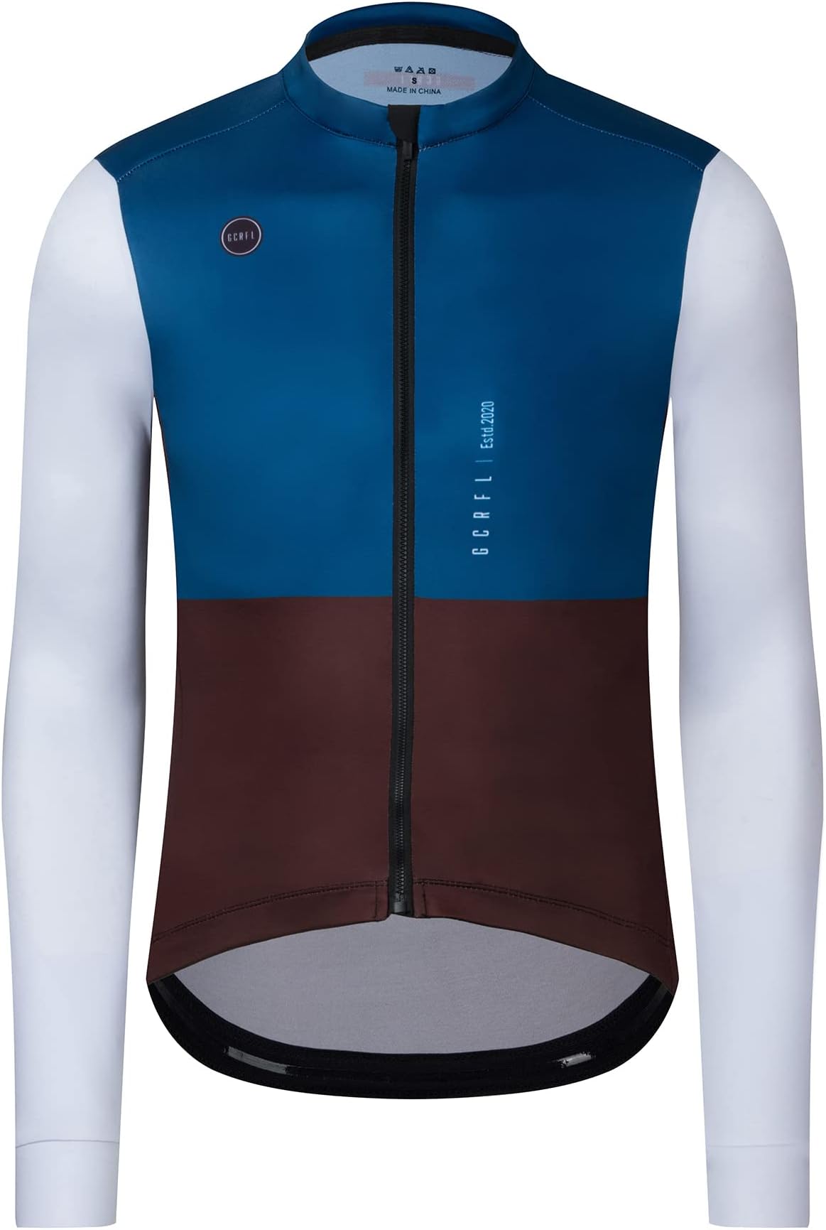 GCRFL Cycling Jersey Mens Long Sleeves Bike Jersey Biking Shirt 4 Rear Pockets Lightweight PRO Race Fit UPF 50+