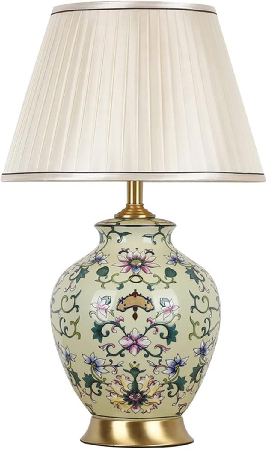 Lampada da tavolo in ceramica per camera da letto, comodino, soggiorno, decorazione, studio, illuminazione retrò con forma a barilotto