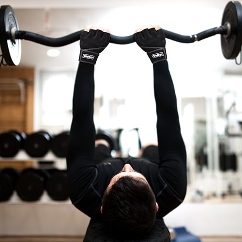 Miniatura 8 de Trideer Padded Workout Gloves for Men - Gym Weight Lifting Gloves with Wrist Wrap Support Full Palm Protection  Extra Grips for Weightlifting