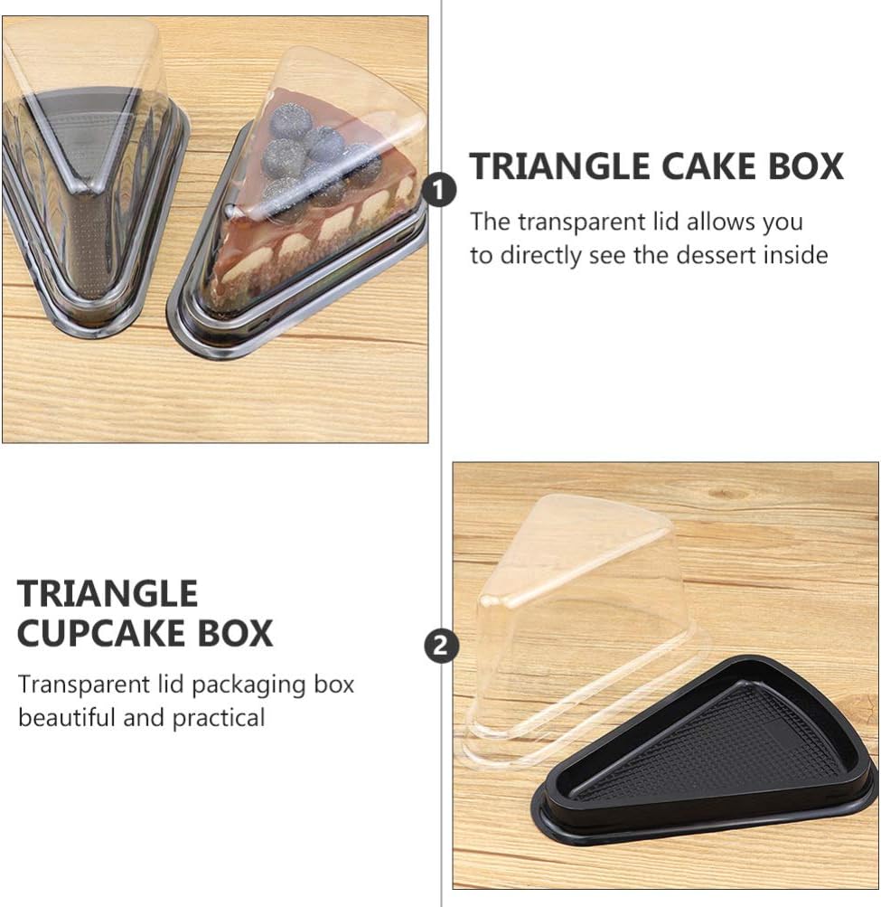 DOITOOL 100pcs Triangle Cake Box Single Cupcake Container Box Lid Quality Material Sturdy for Occasions