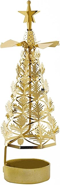 TGUS Christmas Spinning Candle Holder, Candles Holder Set for Wedding Party Dinner Centerpiece Event Restaurant Hotel Decoration(Golden)
