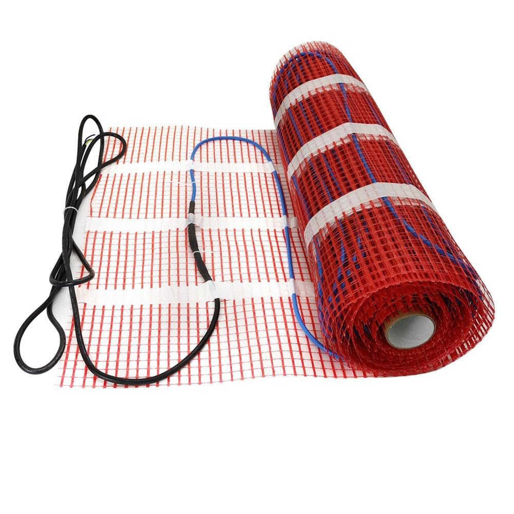 Calefacción tipo cable, almohadilla de calefacción de piso con termostato digital, kit de calefacción por suelo radiante eléctrico (50 cm x 3 m)