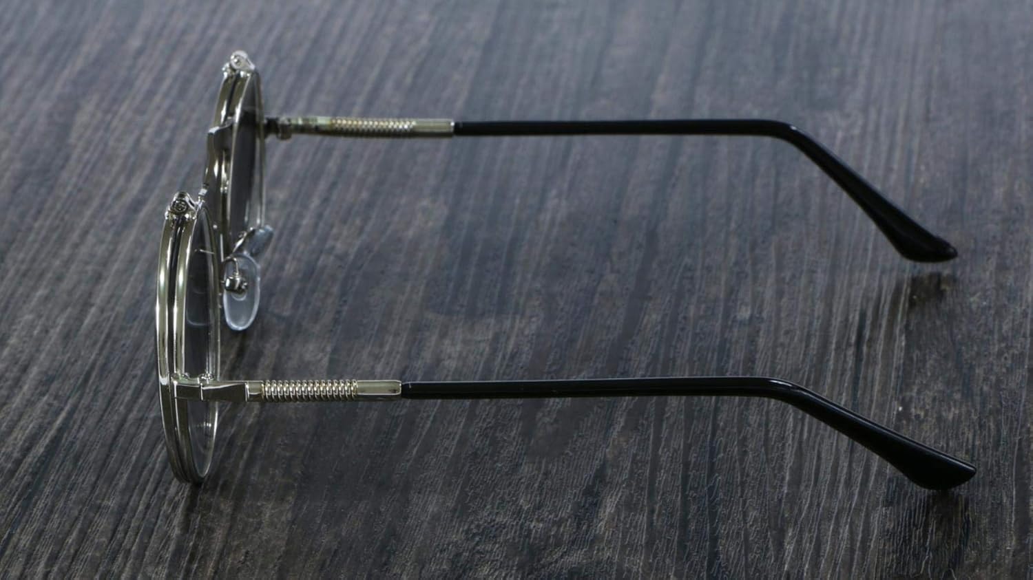 Steampunk-Sonnenbrille, rund, Metall, De Sol, Damen-Stil, Retro-Flip-Rundschreiben, doppelte Metall-Sonnenbrille, Herren-Sonnenbrille, Damen-Sonnenbrille
