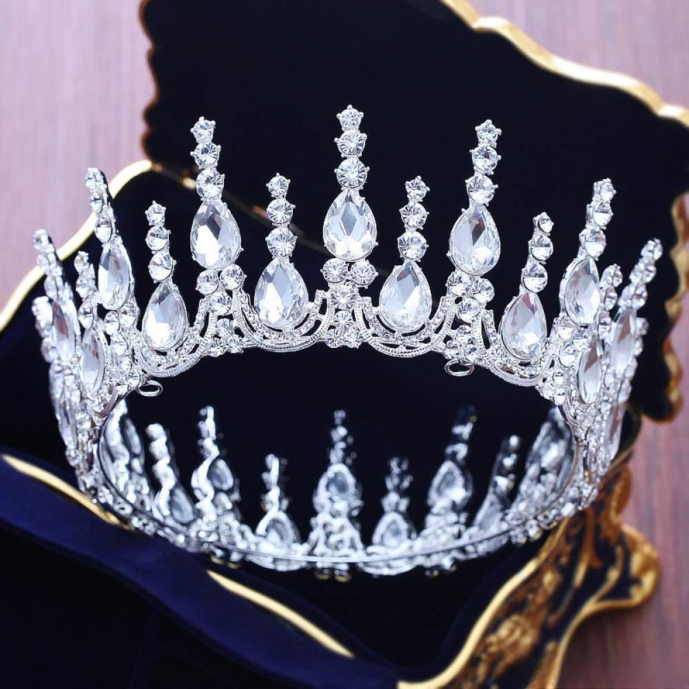 Tiara Ruinuo 316L'Alliage Coiffe La Couronne Princesse Douce Ronde Goutte Argent Femme Simple Fashion Mariage Accessoires Cheveux Serre-Tête Vintage Cadeau Parti